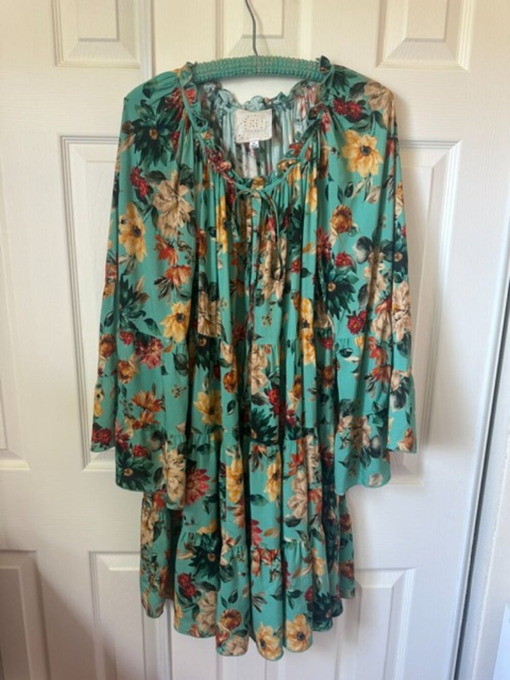 Johnny Was Tulum Trapeze Tiered Floral Dress Size Med